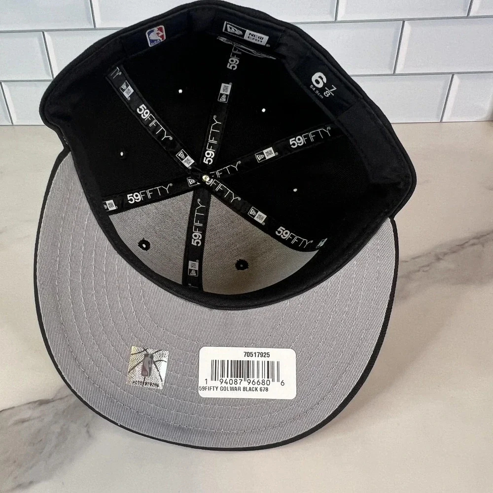Golden State Warriors Hat Cap Fitted Mens 6 7/8 Black NBA Basketball New Era